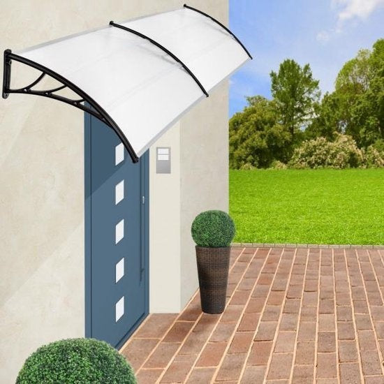 tectake® - auvent de porte - auvent de porte d'abri - polycarbonate - largeur 200 cm - 401266