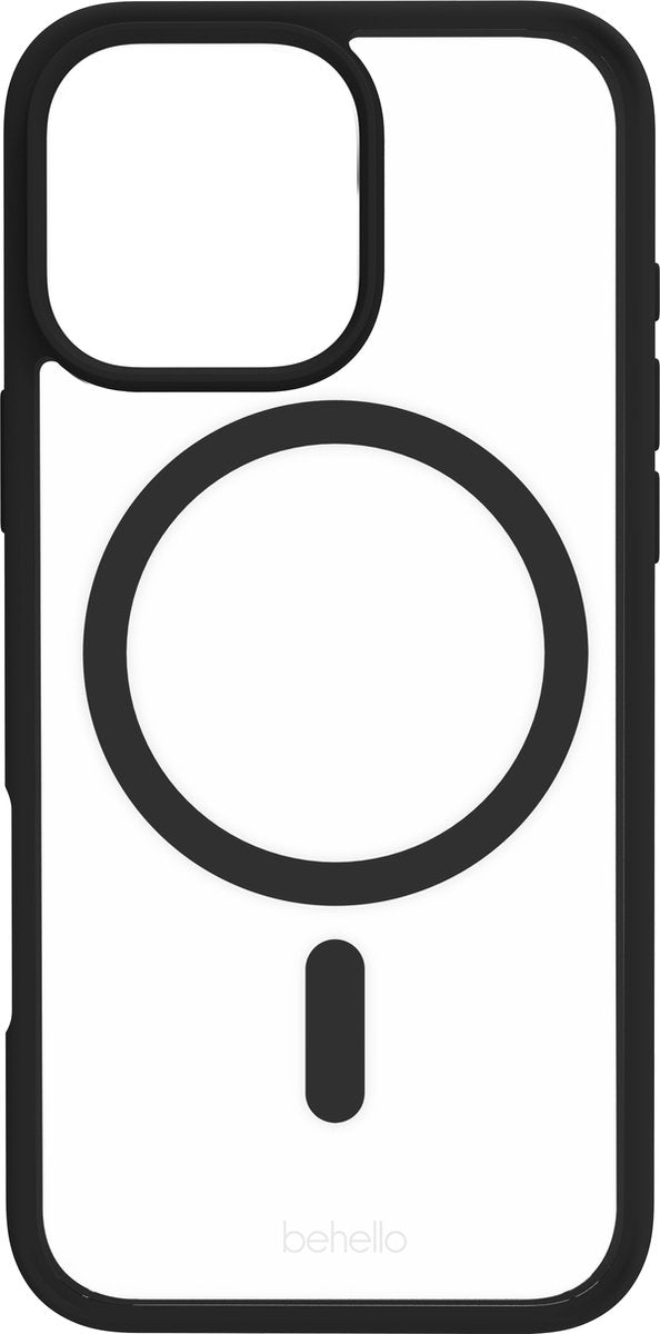 BeHello Case pour iPhone 16 Pro - MagSafe - Flexible - Antichoc - Noir transparent