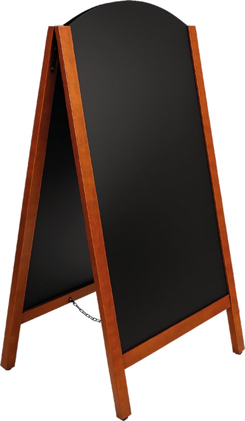 BRASQ Chalkboard Elegance Mahogany - 70x130 CM - Tableau noir - Enseigne publicitaire - Enseigne de trottoir - Double face - pour l'intérieur et l'extérieur - Hospitality