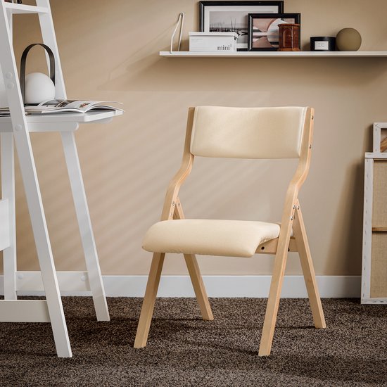 SoBuy Set of 2 Folding Chair, Office Chair with Upholstered Seat Cushion, Dining Chair, White, 49x80x54cm, FST40-Wx2 - pour la salle à manger, la cuisine, le salon ou le bureau à domicile