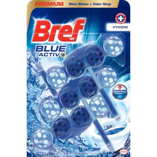 Bref Blue Activ Hygiene WC Block Blue - 3 x 50 g - Odor Stop Technology