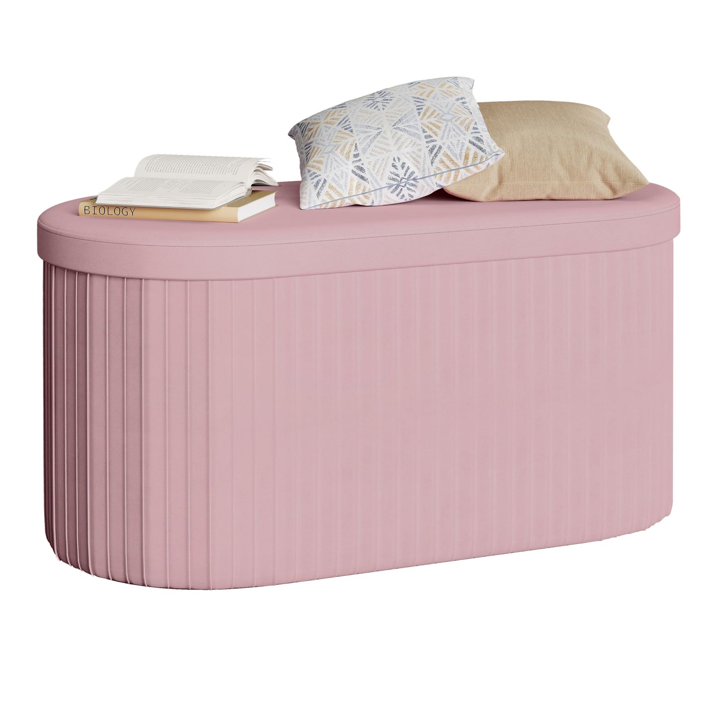 Banc de rangement Woltu - Pliable - 76 L - 76 x 38 x 38 cm - Rose pastel