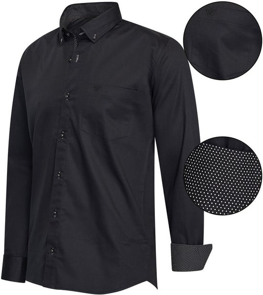 Cappuccino Italia - Chemises pour homme, coupe regular, chemise noire - Noir - Taille XXL