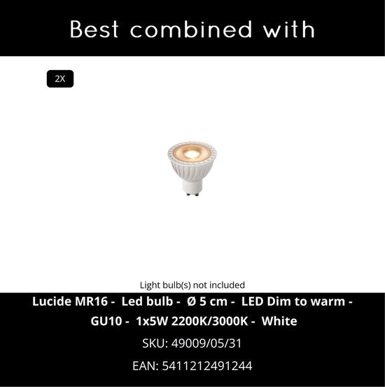 Lucide FAVORI - Spot de plafond (lampe de plafond) - 2xGU10 - Blanc