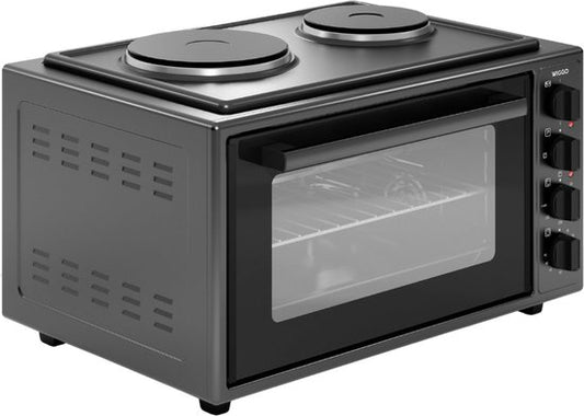 Wiggo WMO-E4562H(B) - Mini-four autonome avec plaque de cuisson - Électrique - 60 cm - 45 litres - 3 534 W - Garantie 5 ans - Noir