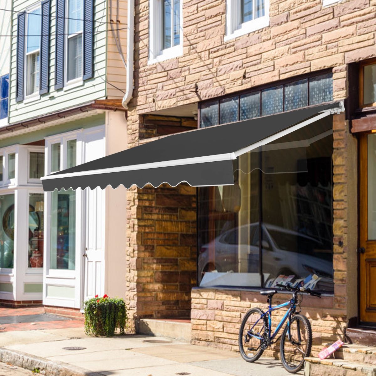 Coast 4 x 2,5 m Store de terrasse extensible Store gris avec manivelle et armature en aluminium