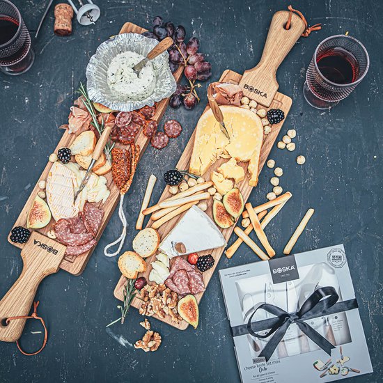 Boska Cheese Knife Set Mini Oslo - 4 pièces - Chêne et acier inoxydable - Pour tous types de fromages