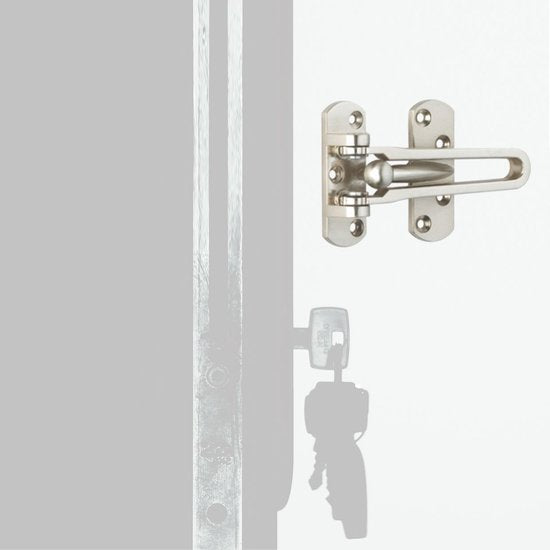 BRASQ Arrêtoir de porte avec matériel de fixation, argent - Sécurité des portes - Protection contre les effractions