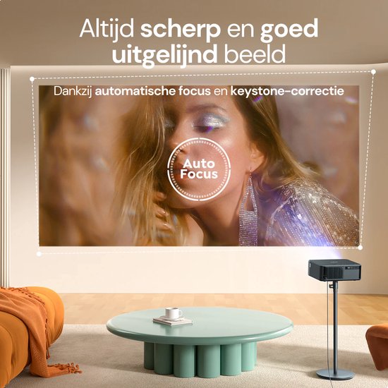 Projecteur Yaber K2S – Projecteur avec Dolby Audio et haut-parleurs JBL 2.0 – 800 lumens ANSI, Full HD 1080p – Android TV (plus de 7 000 applications) – Wi-Fi 6/Bluetooth – Home cinéma portable – Noir