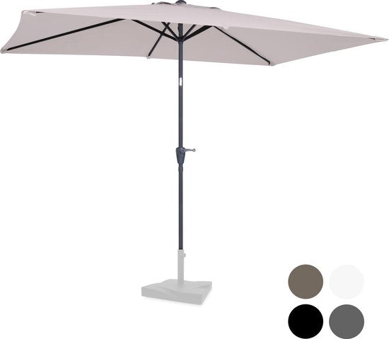 VONROC Premium Parasol Rapallo 200x300cm - Parasol durable - Inclinable - Toile résistante aux UV - beige - Housse de protection incluse