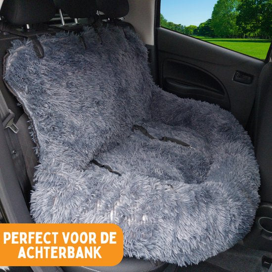 By Cee Cee Car Seat Dog Deluxe - Panier de voiture pour chien avec sangle de sécurité - Panier de voiture pour chien - Siège pour chien - Siège de voiture - Gris foncé - Taille L