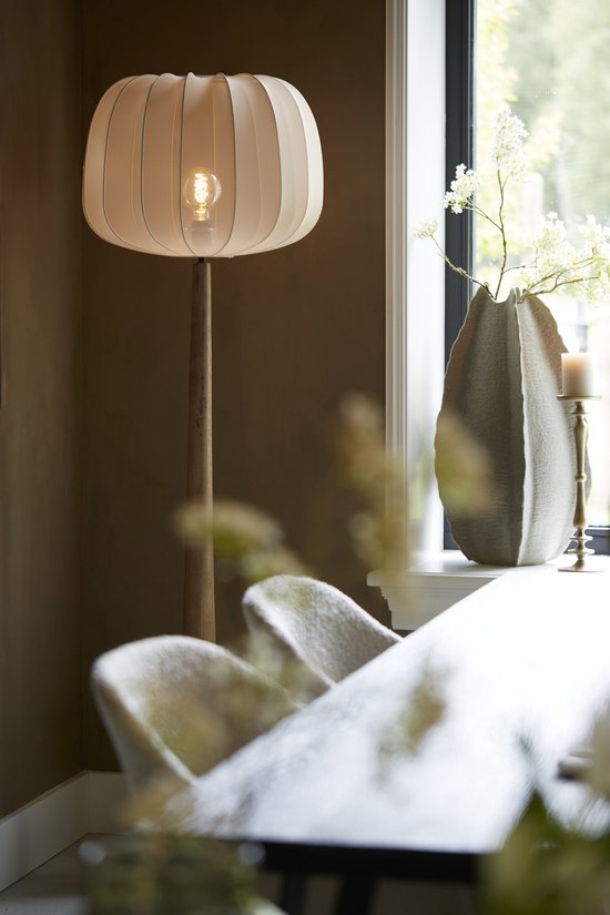 Light & Living - abat-jour - Plumeria - beige - tissu - Ø 50 cm - E27 - 2981627