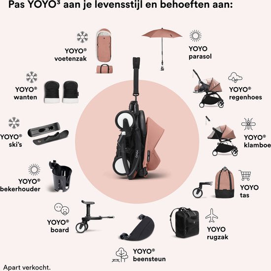 Stokke YOYO 0+ Newborn Pack, Ginger - Comprend un matelas, un pare-soleil extensible et un harnais à cinq points - Nécessite un châssis YOYO (vendu séparément)