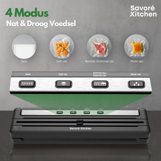 Savoré Kitchen ProSeal Vacuum Sealer with Slicer and Roller Holder - Machines sous vide - Foodsaver - Seal Device - Vacuum Sealer - Vacuum Machine