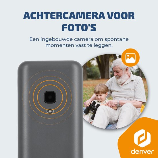 Téléphone portable Denver pour seniors 4G - GSM - Sans smartphone - Radio FM - Double SIM - Sans verrouillage SIM - Modèle 2026 - FAS1880L