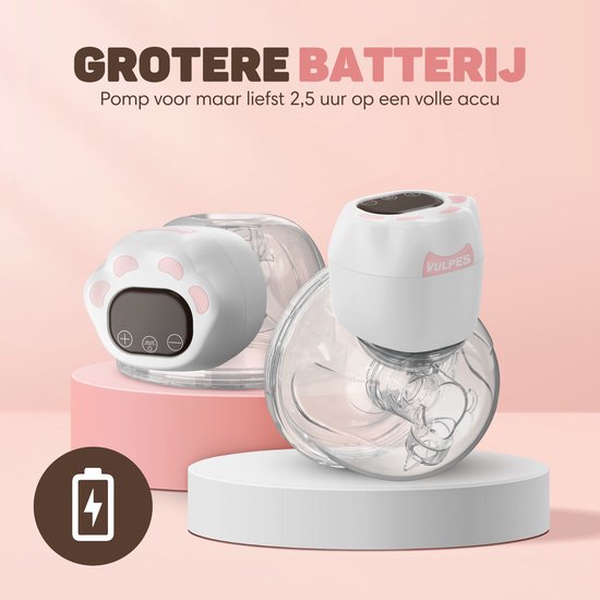Vulpes Goods® BabyCare - Tire-lait mains libres - Tire-lait électrique sans fil - Double tire-lait électrique - Portable - 2 pièces