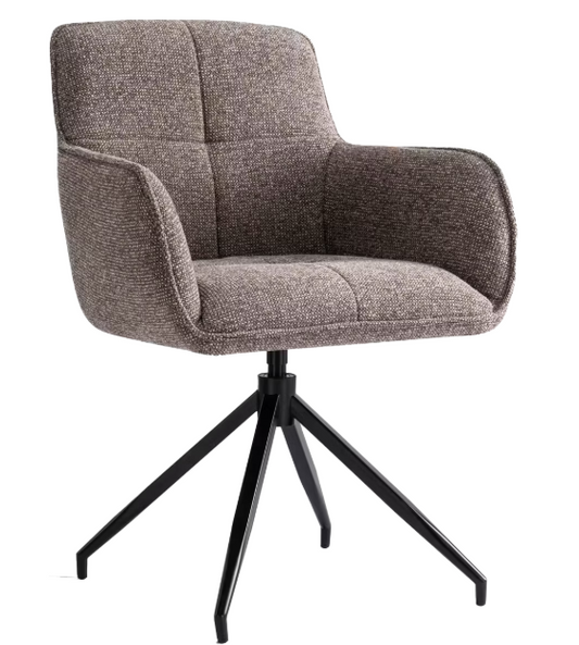 Criks Design Charly Chaise de salle à manger pivotante | Marron | 63 x 63 x 52 cm