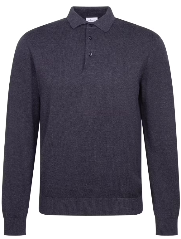 Polo-pull en maille pour homme Seidensticker - Bleu marine - Taille M - 100 % coton