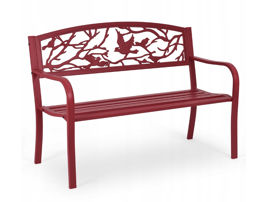 Coast Garden Bench - Banc de parc en métal avec dossier - 123 x 59 cm - Décoratif