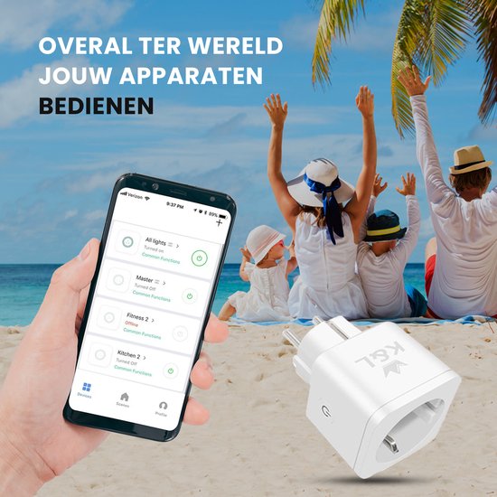 K&L Smart Plug - Prise intelligente - Compteur d'énergie et minuterie inclus