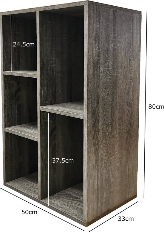 Armoire de rangement pour disques vinyles, CD et DVD - bibliothèque - étagère à compartiments ouverts - armoire murale