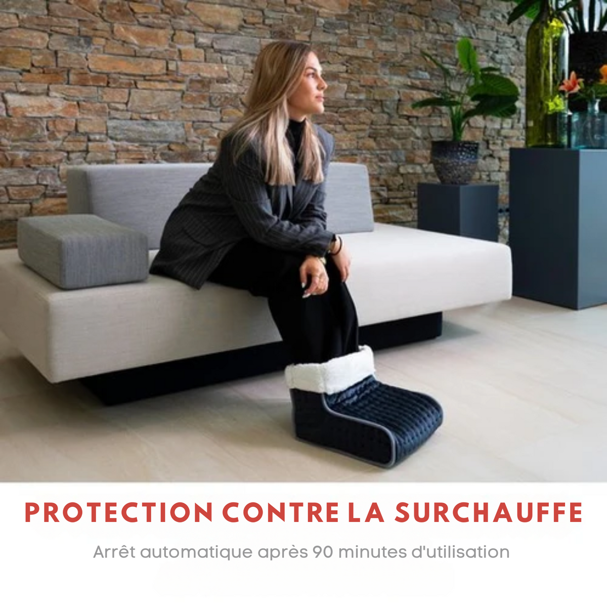 Chauffe-pieds électrique - Alpina - Lavable - 3 niveaux de chaleur - Gris foncé