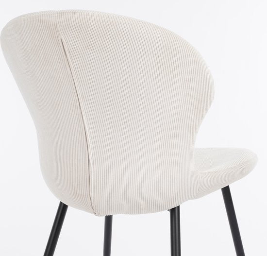 Chaise, Mica Decorations, Max Chaise de salle à manger, Velours, Blanc cassé