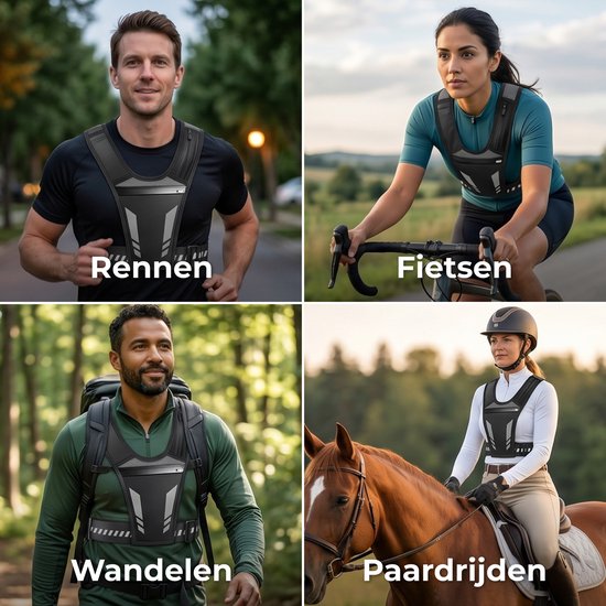 Gilet de course à pied réfléchissant Nuvance - Gilet de course à pied imperméable - Support pour téléphone de course à pied - Gilet de course à pied avec bande réfléchissante - Course à pied
