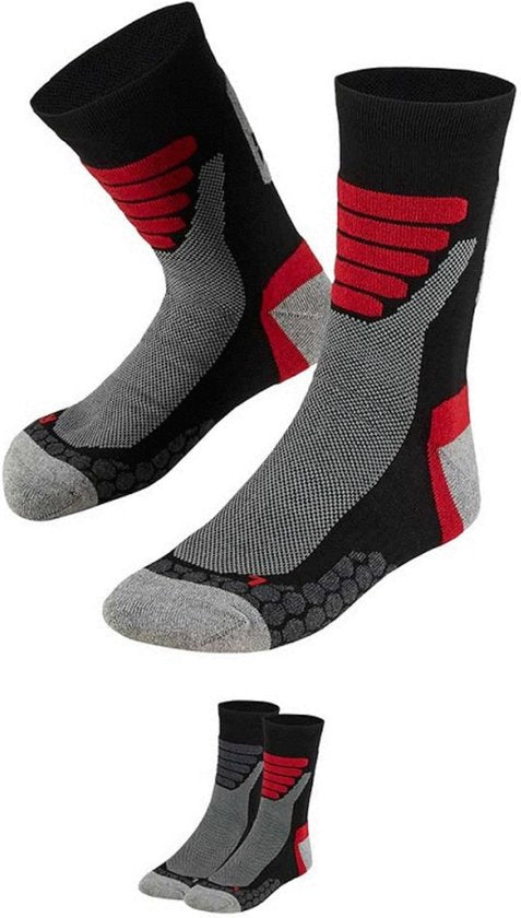 Chaussettes de randonnée Xtreme toutes saisons, lot de 2, noir et rouge - Chaussettes - 42-45