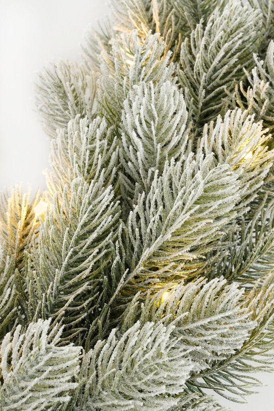 Black Box Trees Décorations de Noël Nagoya - Guirlande avec 40 ampoules LED blanc chaud et fonction minuterie - Guirlandes de Noël pour cheminée, escalier ou montant de porte - Vert givré - L 270 x Ø 20 cm