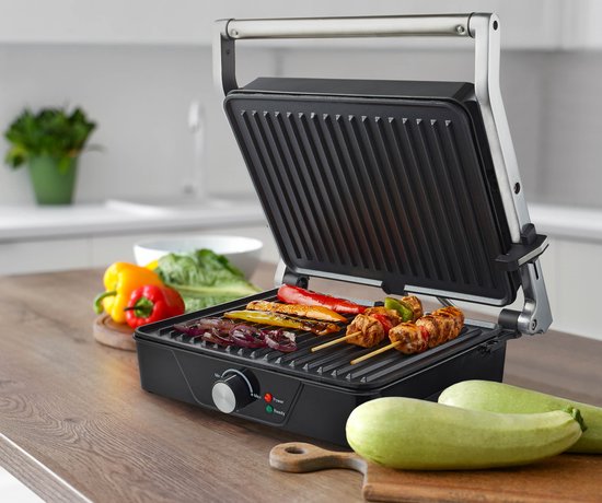 Tomado TGC4001S - Gril de contact XXL - Température réglable - Appareil à griller - 30 x 24 cm - Appareil à toaster - Sans PFAS - 2000 watts