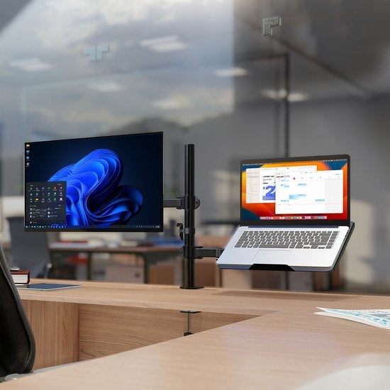 Auronic Monitor Arm - 2 écrans - 13 à 27 pouces - réglable - acier - noir