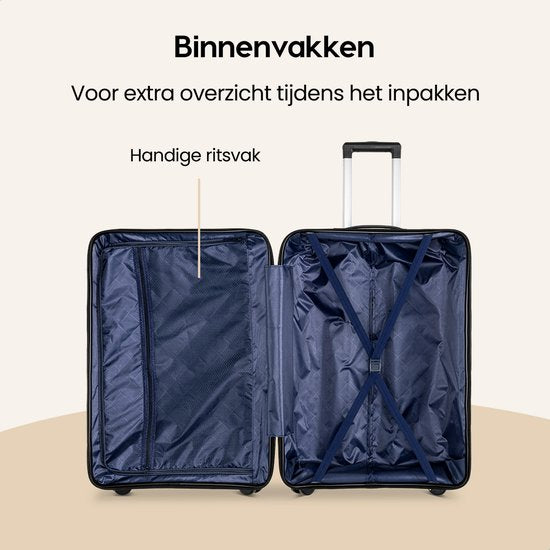SKYCASES Urban Adventurer - Valise à main - Serrure à numéro - 44L - Roues pivotantes - Valise de voyage avec serrure à bagage - Trolley léger - Blanc