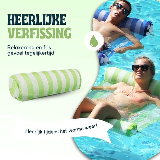 Travelly - Luxe Waterhangmat - Hangmat - Luchtbed - Luchtmatras Zwembad - Waterspeelgoed - Water hangmat - Groen