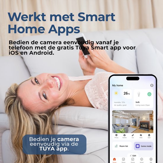 Caméra de sécurité Denver pour l'extérieur et l'intérieur - avec vision nocturne - avec Wi-Fi et application - Full HD - détection de mouvement - IOC224