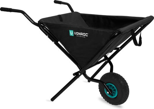 VONROC Brouette pliante - 50 litres - Capacité de charge 30 kg - Idéale pour l'élimination des déchets de jardin