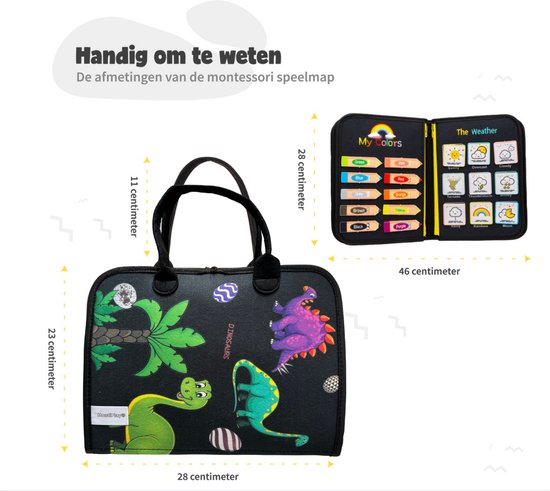 MontiPlay® Montessori Toys - Jouets sensoriels - Tableau d'activités - Tableau d'occupation - Livre d'activités de la maison Montessori - Educatif - Jouets sensoriels - Jouets dinosaures