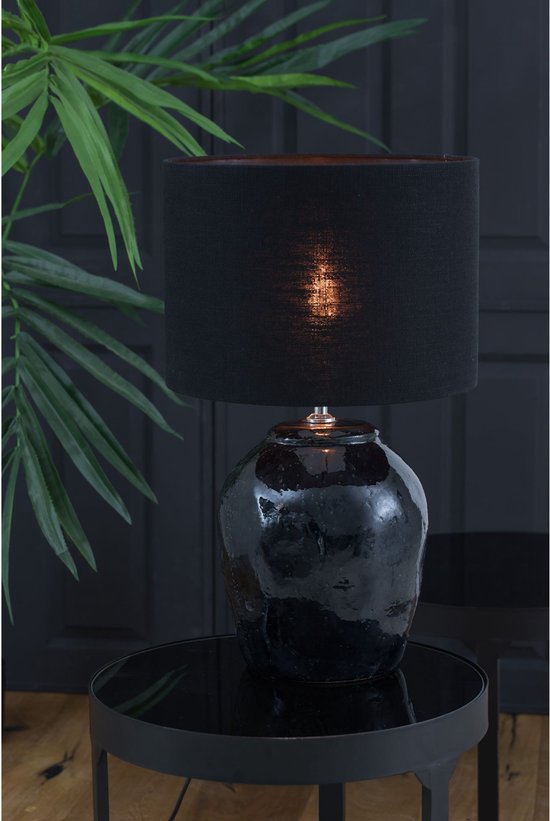 Light & Living Abat-jour cylindrique Livigno - Noir - Ø 40 x 30 cm - Moderne
