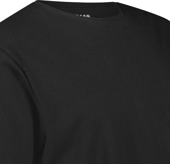 LEBASQ - T-shirt Miles' pour homme - 3 packs - avec col ras du cou - Extra long - Convient comme sous-maillot - Noir - XL - Coton