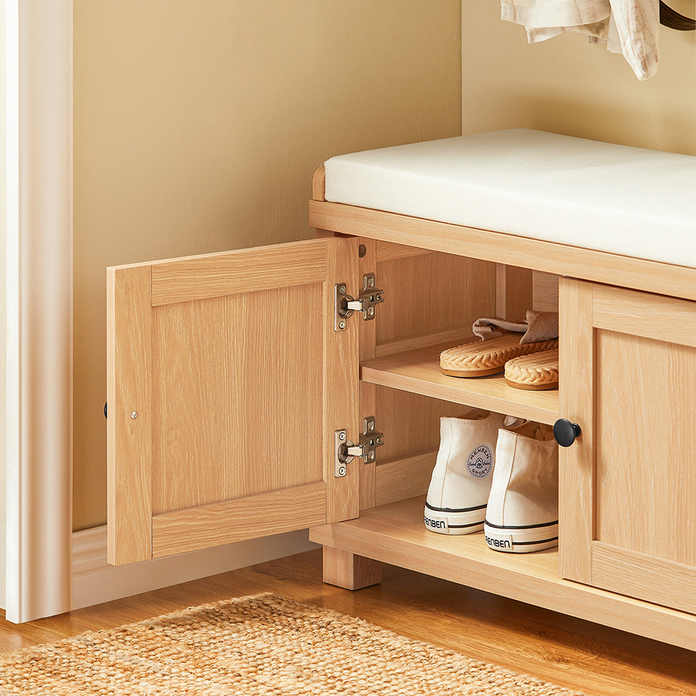 SoBuy FSR188-N Banc à chaussures - Banc confortable avec rangement pour l'entrée ou la chambre (104 x 35 x 47 cm)