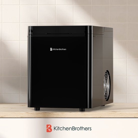 KitchenBrothers - 2.1L - Machine à glaçons - 15kg/24 heures - Portable - Machine à glaçons - Fonction auto-nettoyante - Noir