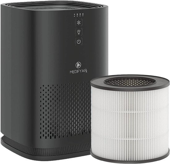 Purificateur d'air Medify Air MA-14 – 70 m³/h – Filtre HEPA H13 – 3 modes + mode veille – Jusqu'à 28 m² par heure – Contre le rhume des foins, les acariens et les allergies – Blanc