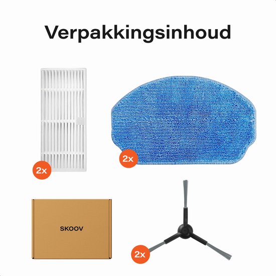 Pièces détachées Ecopulse - 2 x serpillière - 2 x brosse - 2 x filtres - Robot aspirateur - Skoov