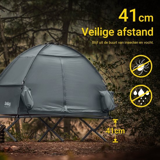 SoBuy OGS32-II-HG Tente de camping gonflable - Textile gris 193x161cm