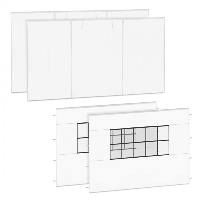 Ensemble de parois latérales VonRoc 3 x 4,5 m pour tente de réception Premium PT805AA - Blanc