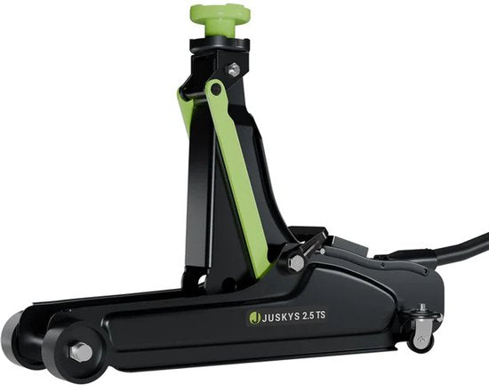 Cric de voiture - Avec roues - Accessoires inclus - Noir / Vert