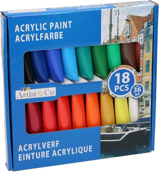 Set de peinture acrylique 18 pièces