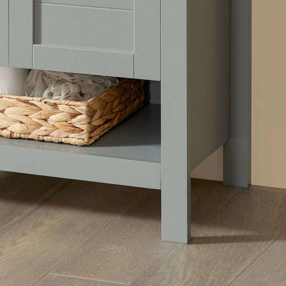 SoBuy® BZR69-HG Meuble bas pour évier - Etagère et 2 portes - 60x30x60 cm - Gris