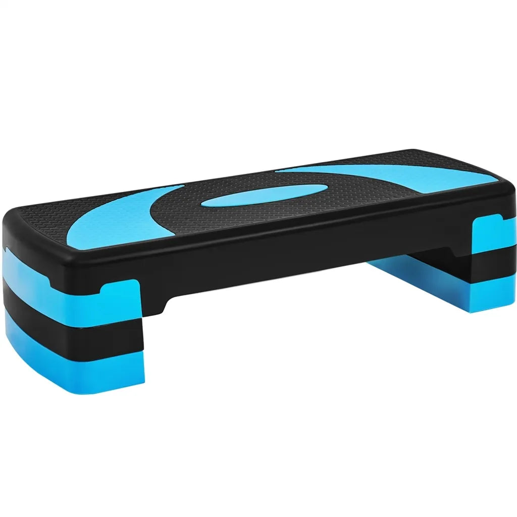 Yaheetech Aerobic Step - Stepboard réglable - Stepper de fitness - 3 hauteurs - Antidérapant - Bleu