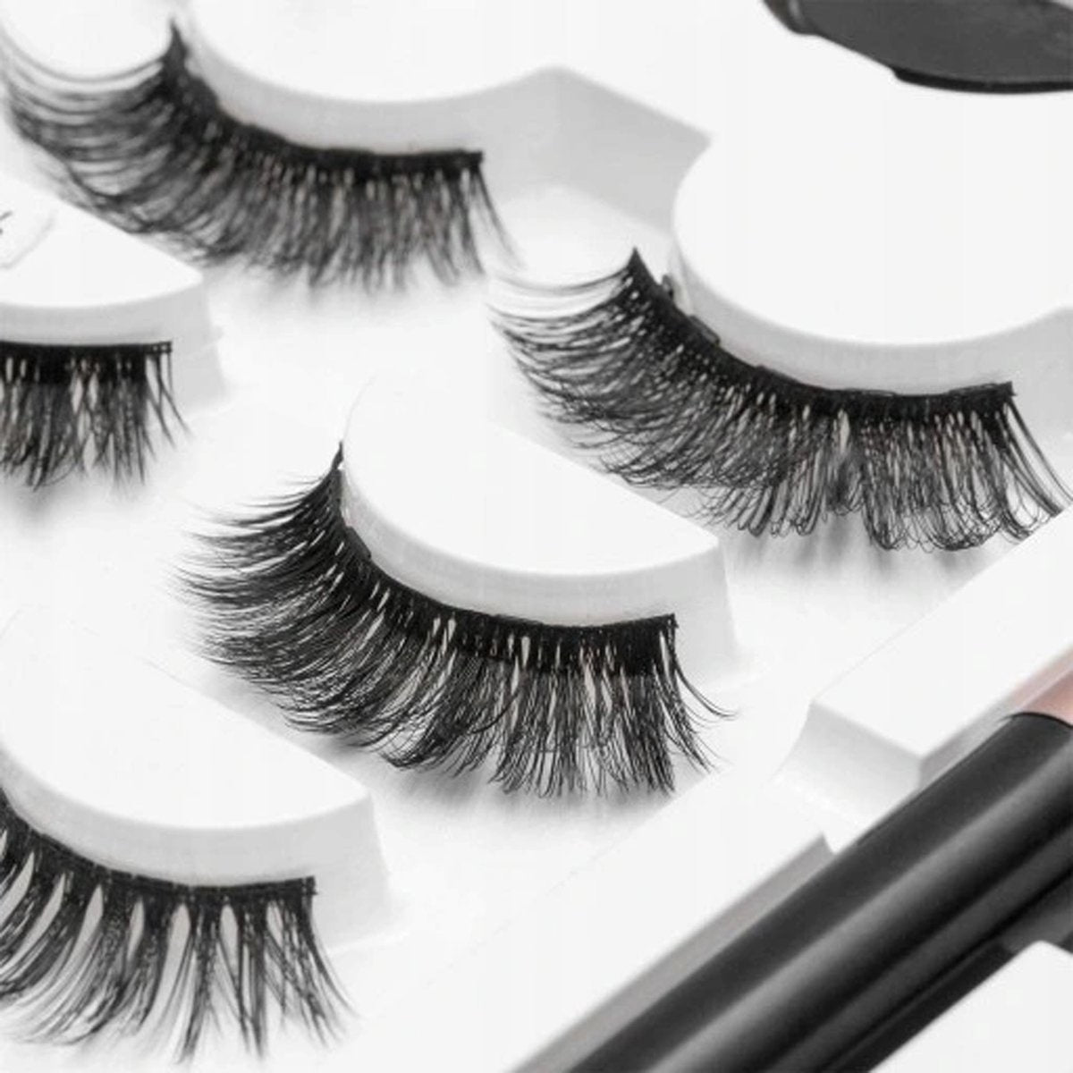 Faux Cils magnétiques Rheme - Eyeliner et pince à épiler - Extension de cils - 3 paires de faux cils - Set de cils